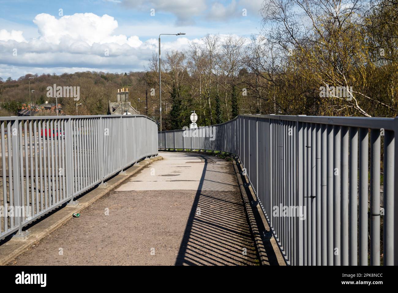 Pedestrian bridge in Chesterfield, Derbyshire Stock Photo Alamy