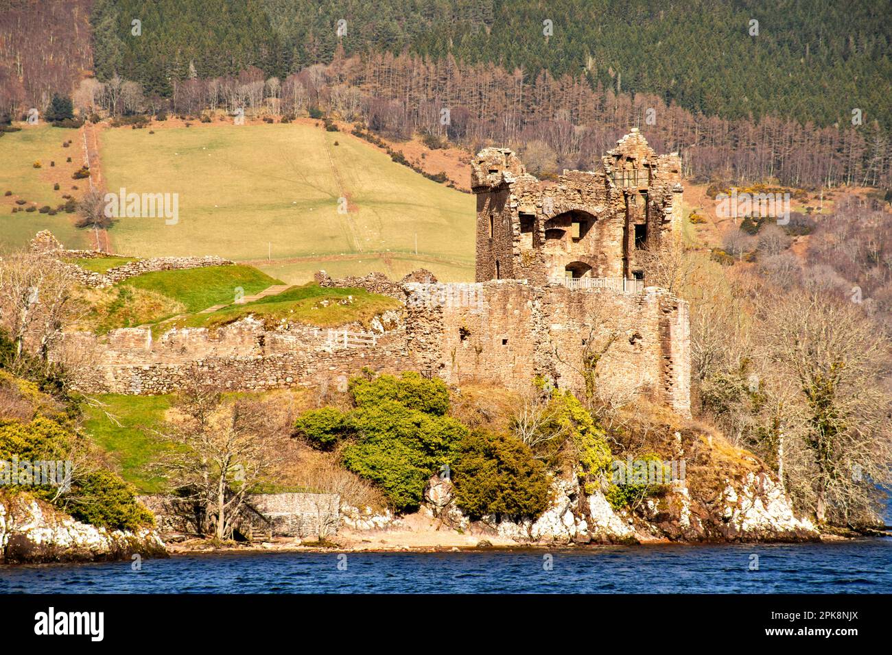 Urquhart Castle Loch Ness Scotland view of the rooms in the Grant Tower