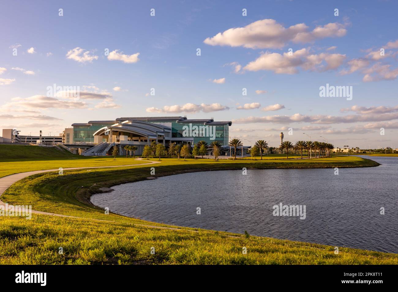 Newly built Intermodal station in Orlando Florida, including Terminal C, Brightline Highspeed