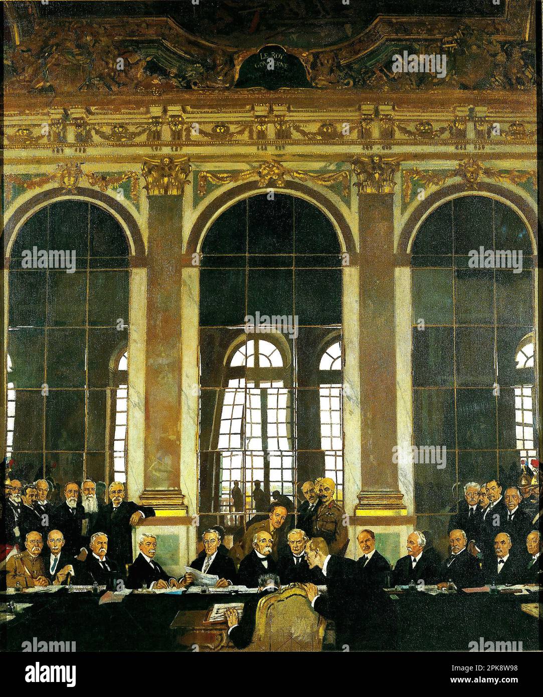The Signing of Peace in the Hall of Mirrors, Versailles, 28th June 1919 1919 by William Orpen Stock Photo