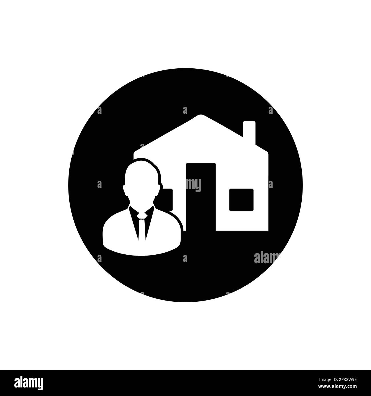 Real estate Agent Icon. Rounded Button Style Editable Vector EPS Symbol