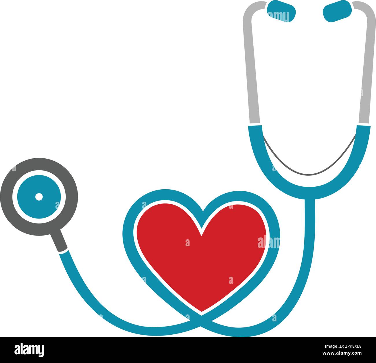 Stethoscope Icon with heart symbol. Flat style vector EPS Stock Vector ...