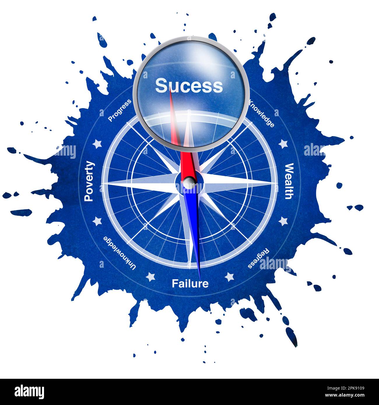 Compass with compass needle set for success Stock Photo Alamy