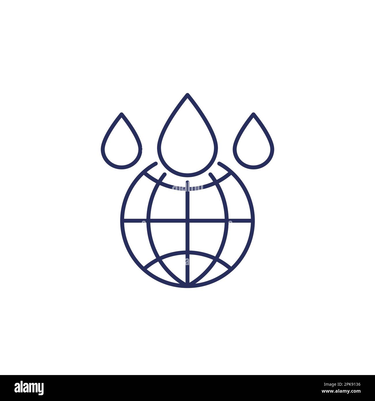 water drops with a globe line icon Stock Vector Image & Art - Alamy