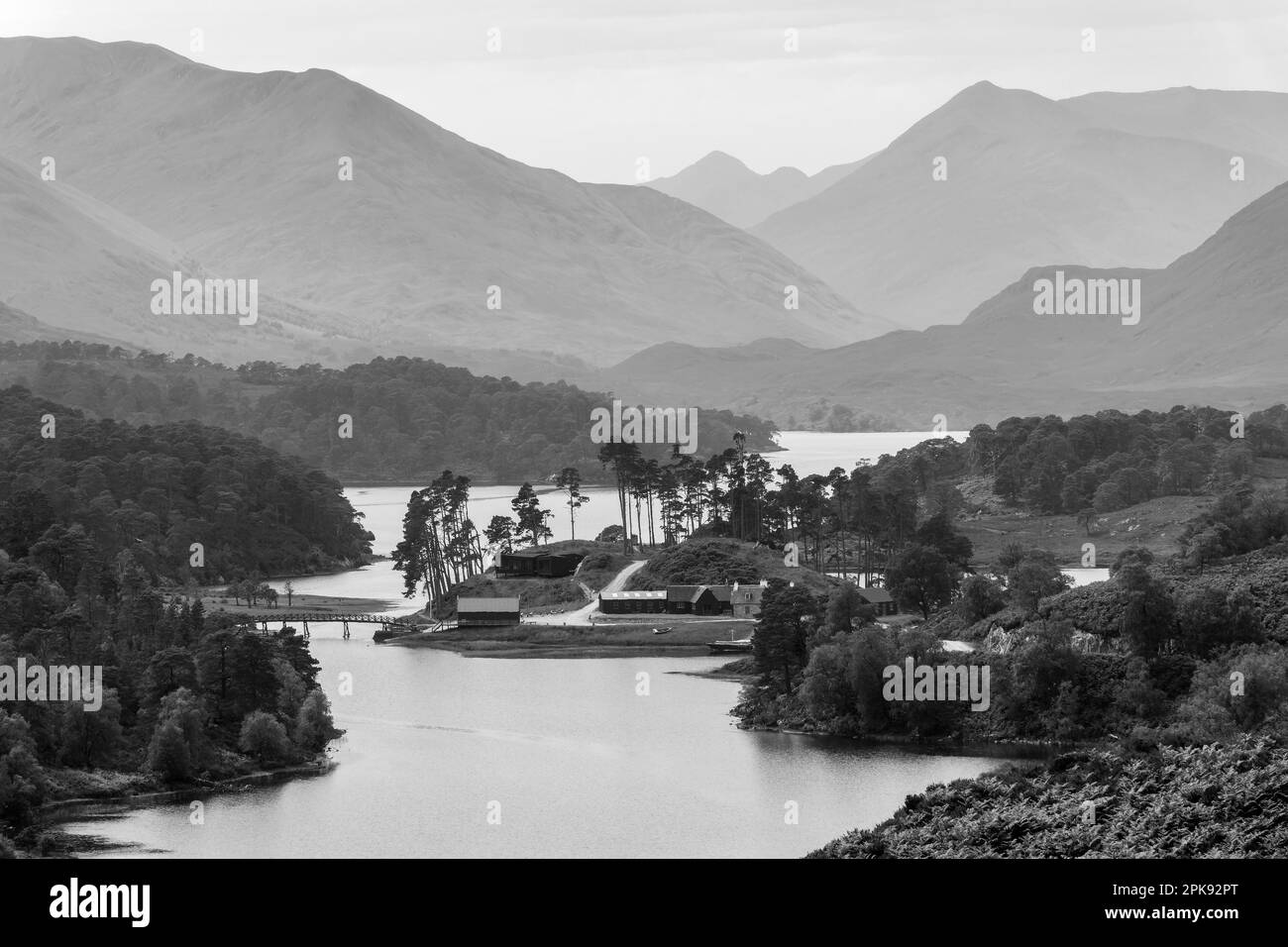 Glen Affric view point panorama on the Highlands, Scotland, UK Stock Photo