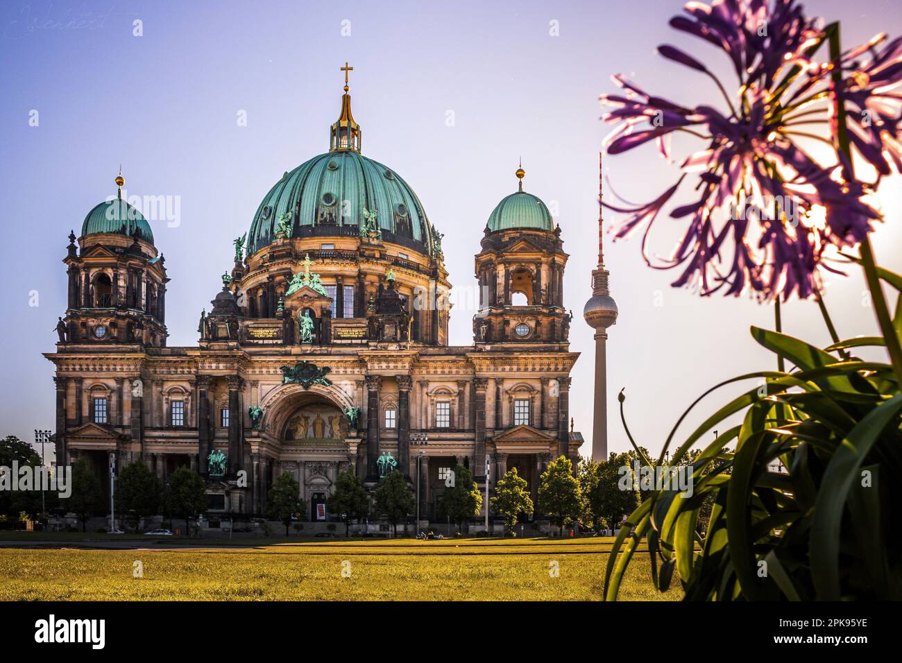 The Berlin Cathedral on the Museum Island in Berlin, Germany, in the morning, deserted Stock Photo