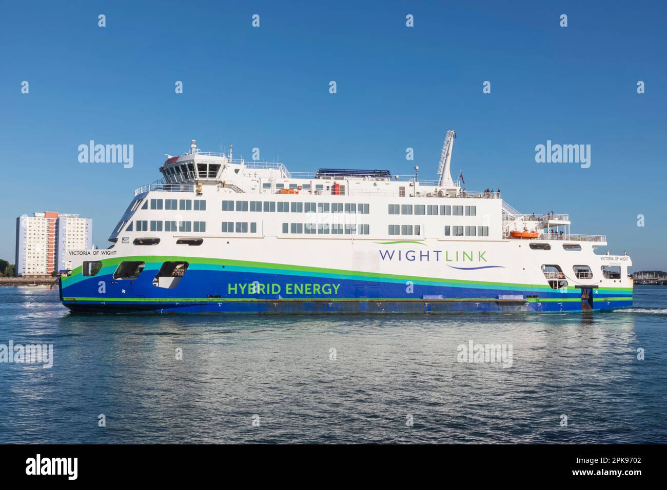 England, Hampshire, Portsmouth, Portsmouth Harbour, Wightlink Ship Victoria of Wight Stock Photo