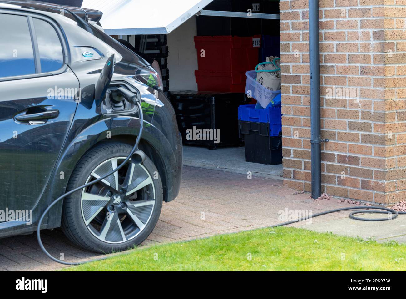 General view of garage at the home of former chief executive of the