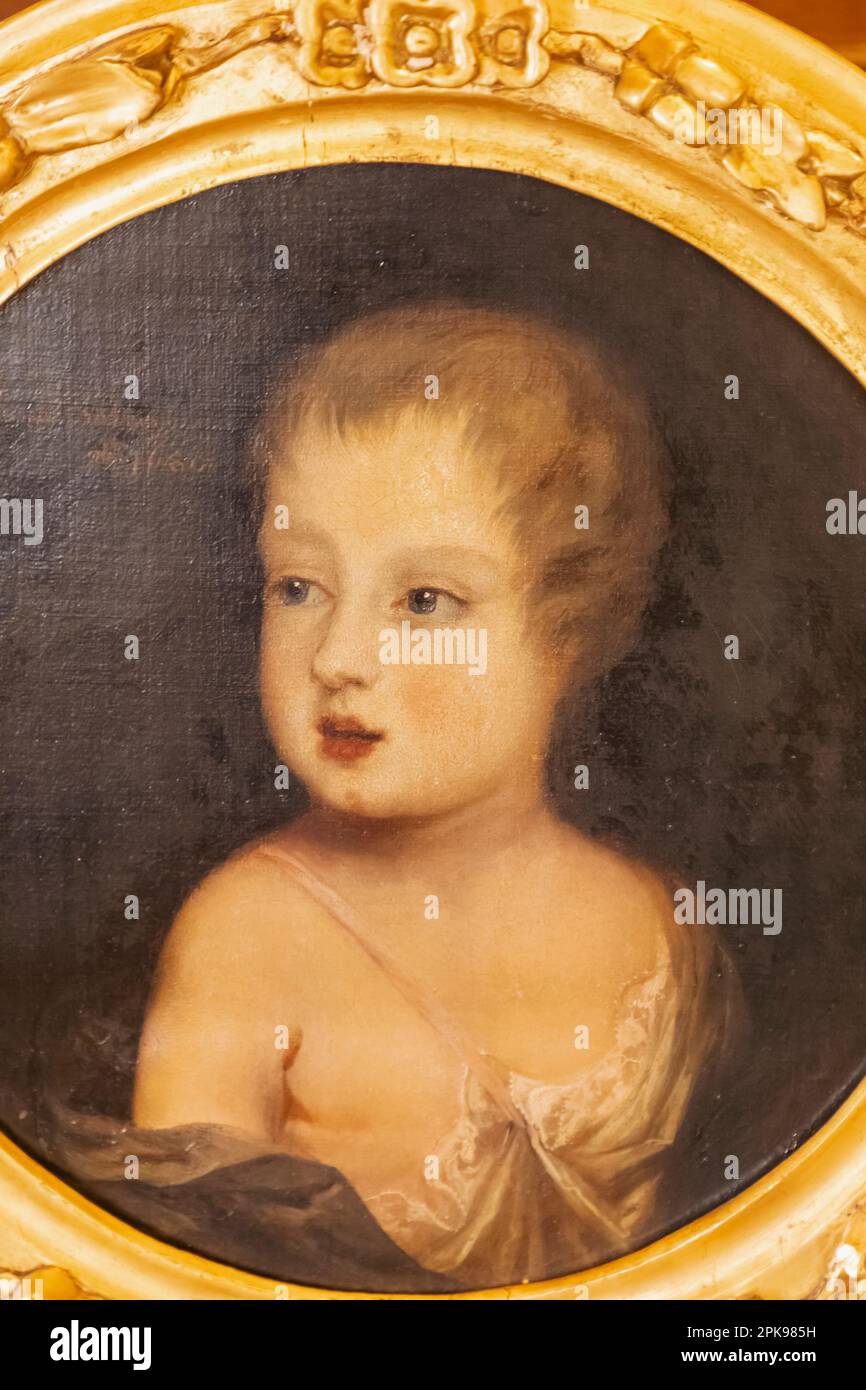 England, Kent, Penshurst, Penshurst Place and Gardens, Portrait of Robert Sidney, Viscount Lisle Son of the 4th Earl of Leicester aged 6 years dated 1680 Stock Photo
