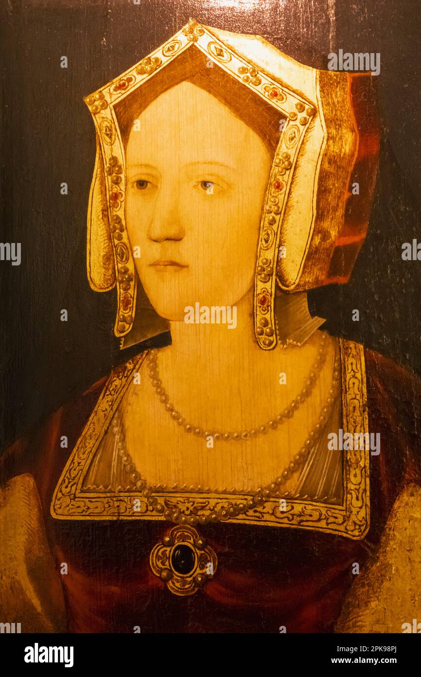 England, Kent, Hever, Hever Castle, Portrait of Queen Catherine of Aragon Stock Photo