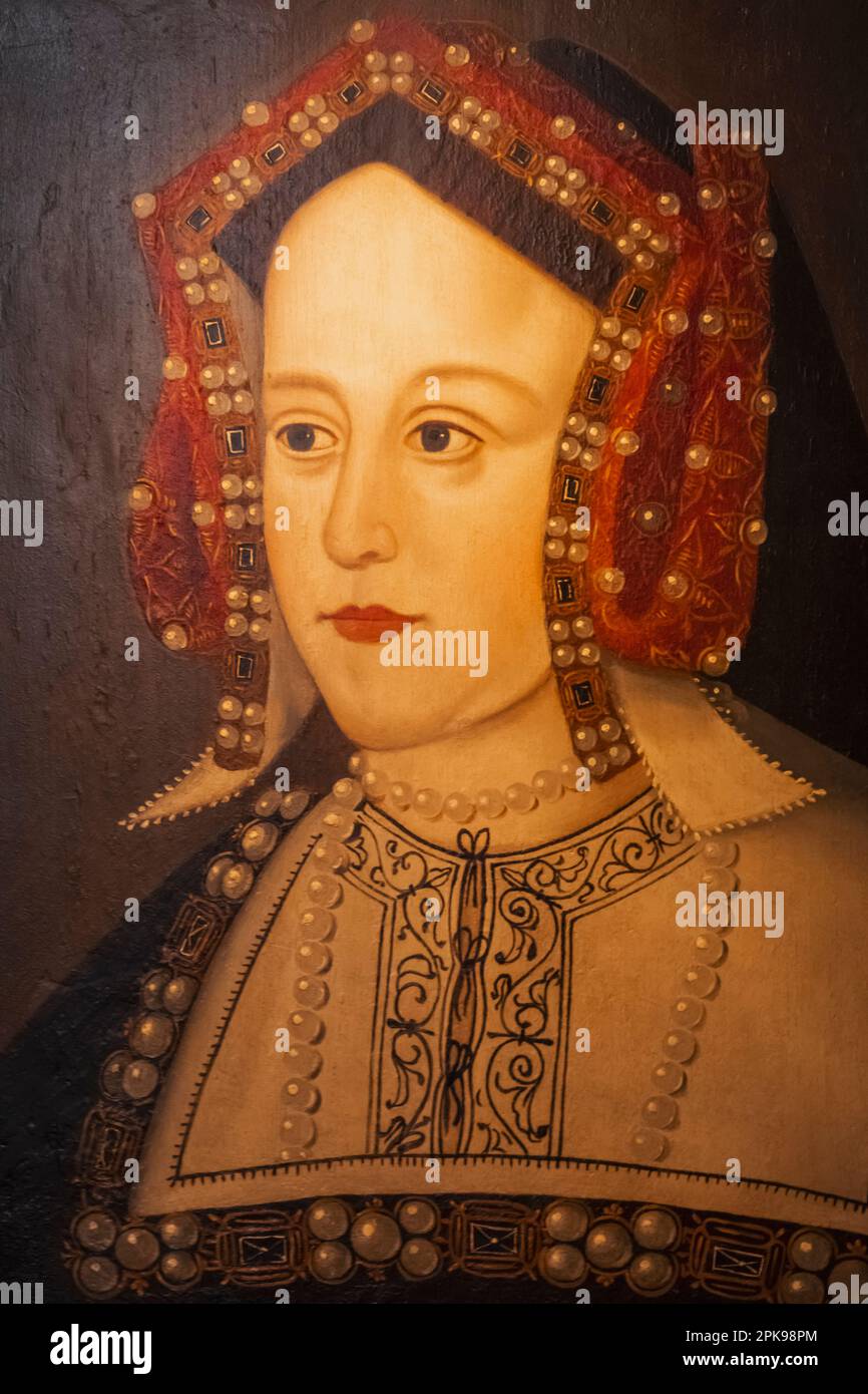 England, Kent, Hever, Hever Castle, Portrait of Catherine of Aragon Stock Photo