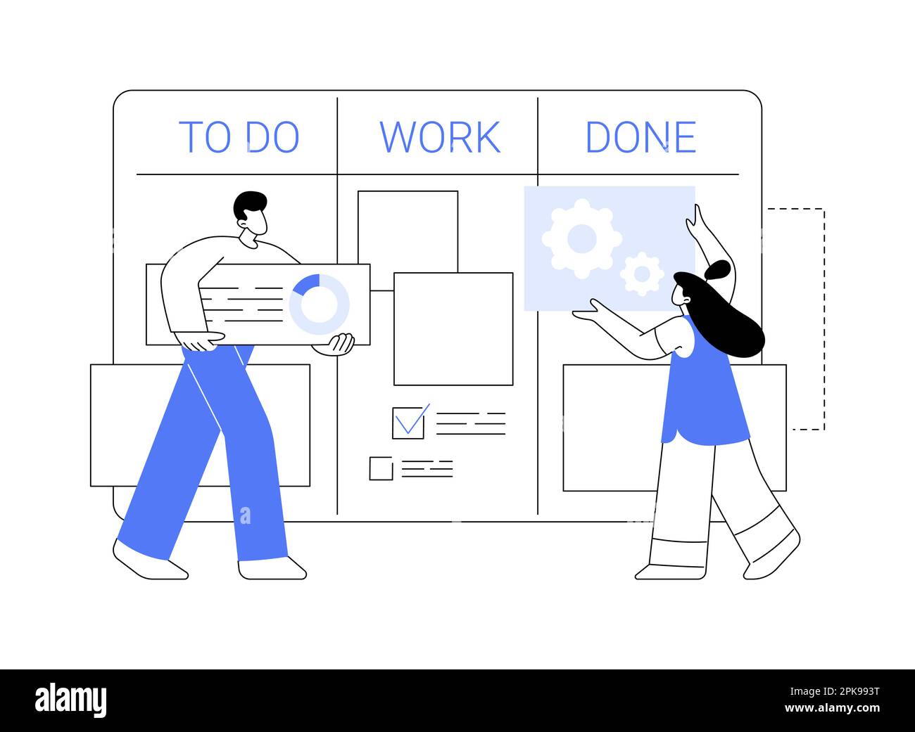 Kanban board abstract concept vector illustration. Stock Vector