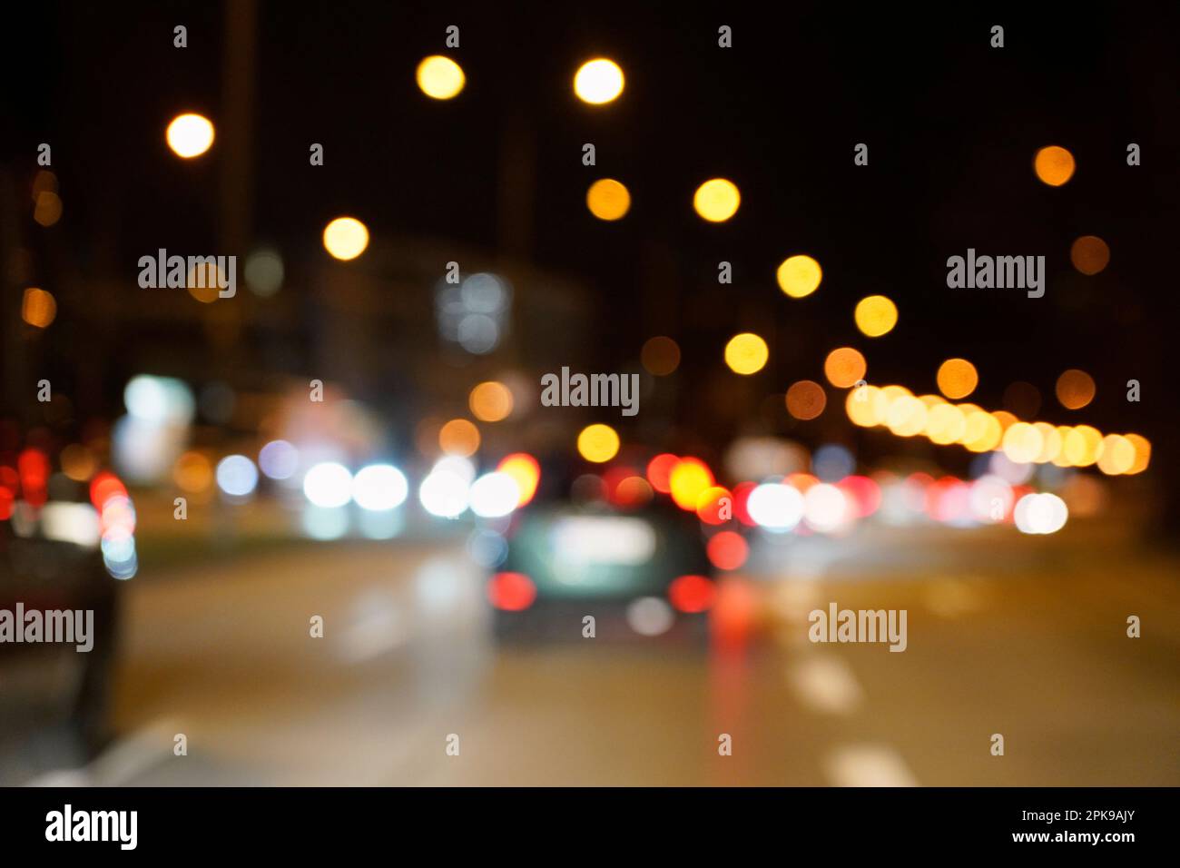 Germany, Bavaria, Munich, Mittlerer Ring, traffic, evening, driving with poor eyesight, myopia