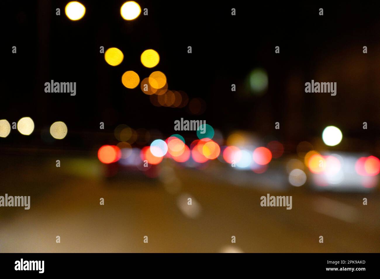 Germany, Bavaria, Munich, Mittlerer Ring, traffic, evening, driving with poor eyesight, myopia