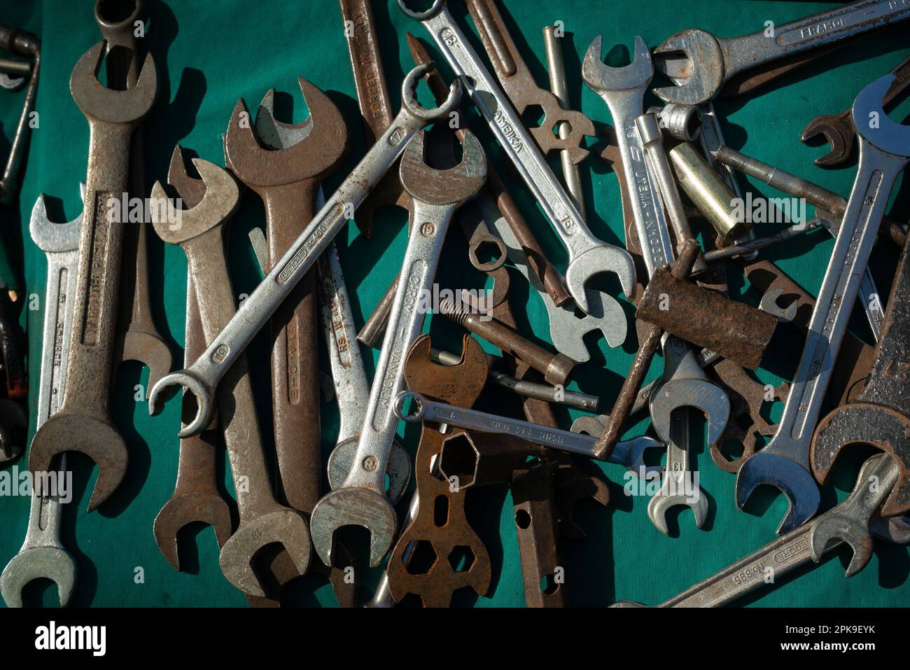 Old Tools and the Keys to the Flea Market Stock Photo - Alamy