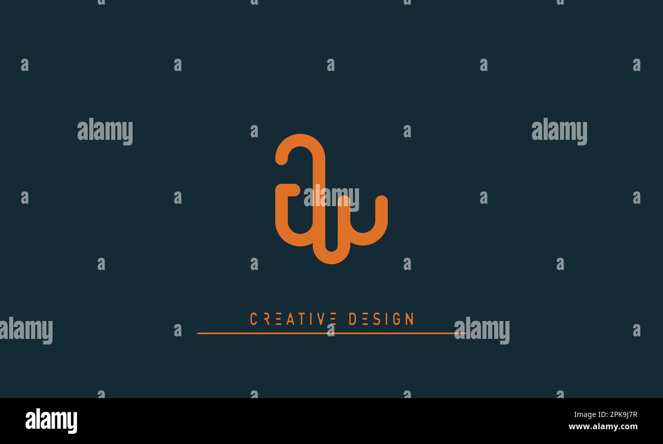 Alphabet letters Initials Monogram logo JU , UJ Stock Vector