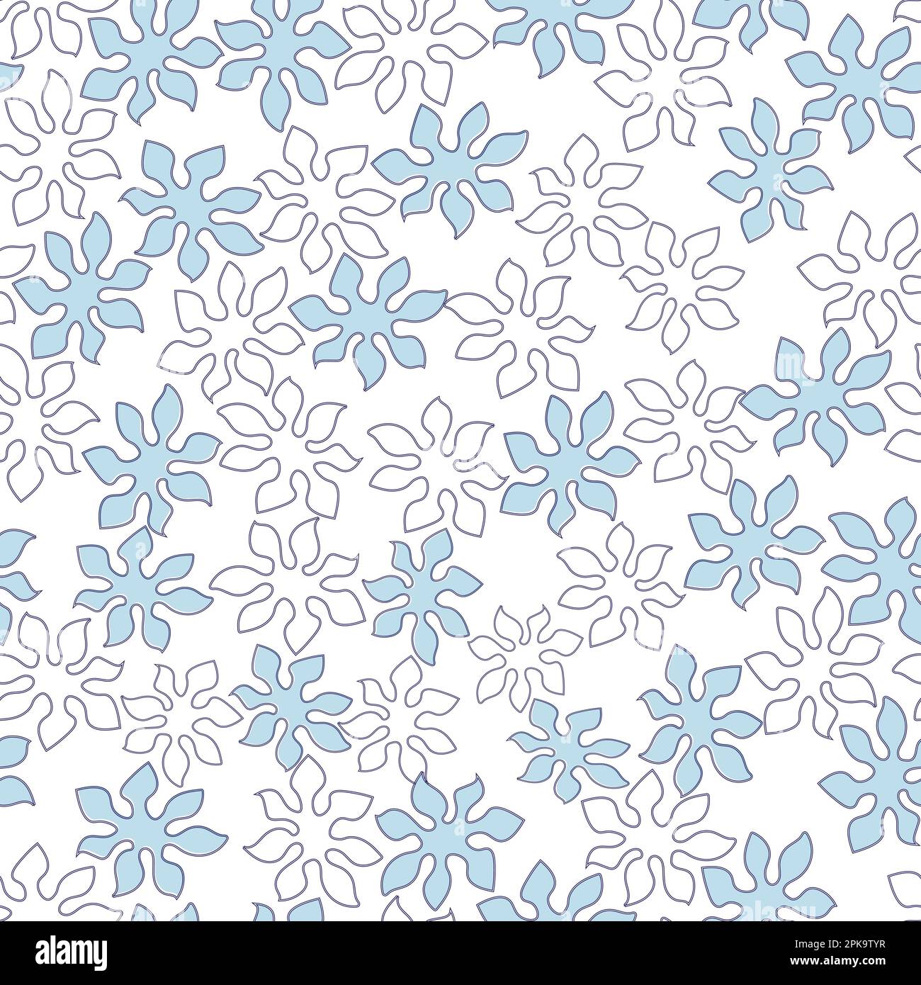 Abstract floral surface pattern design vector illustration. abstract organic hand drawn shapes seamless repeat pattern Stock Vector