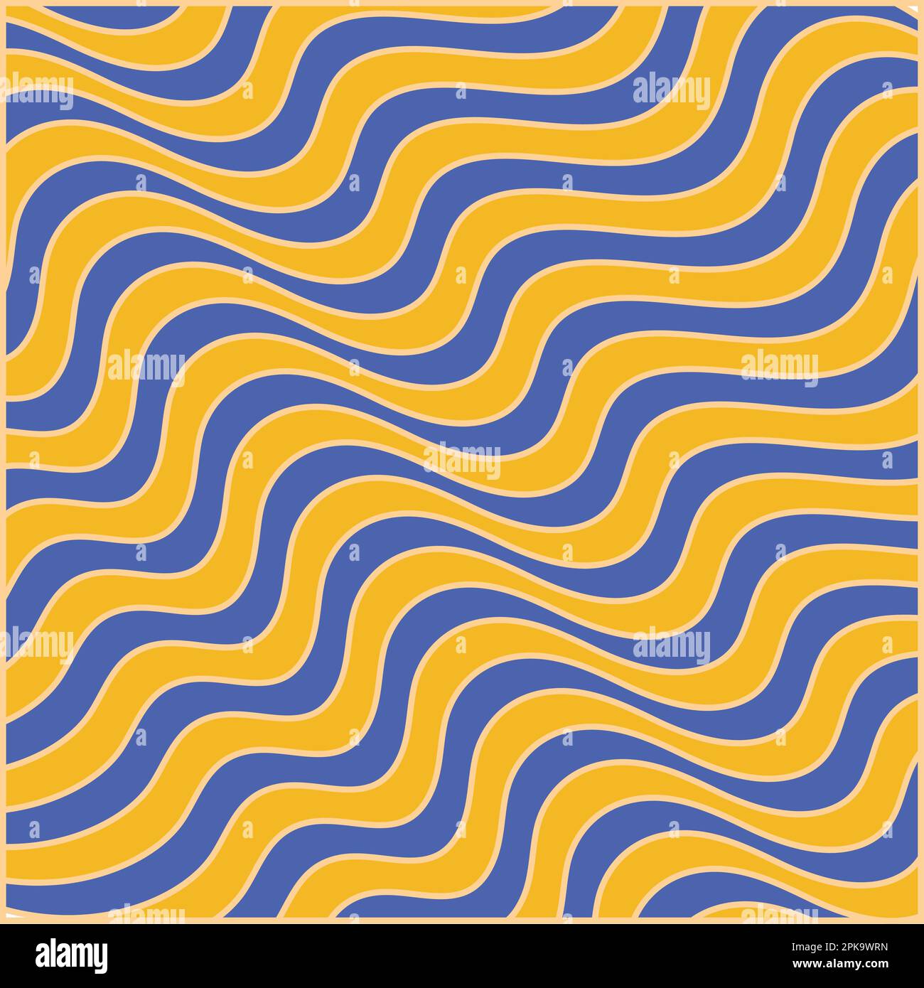 Psychedelic wavy liquid swirl groovy check illustration.1970s trendy groovy design background Stock Vector