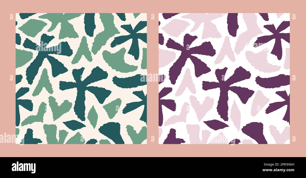 Abstract floral surface pattern design vector illustration. abstract organic hand drawn shapes seamless repeat pattern Stock Vector