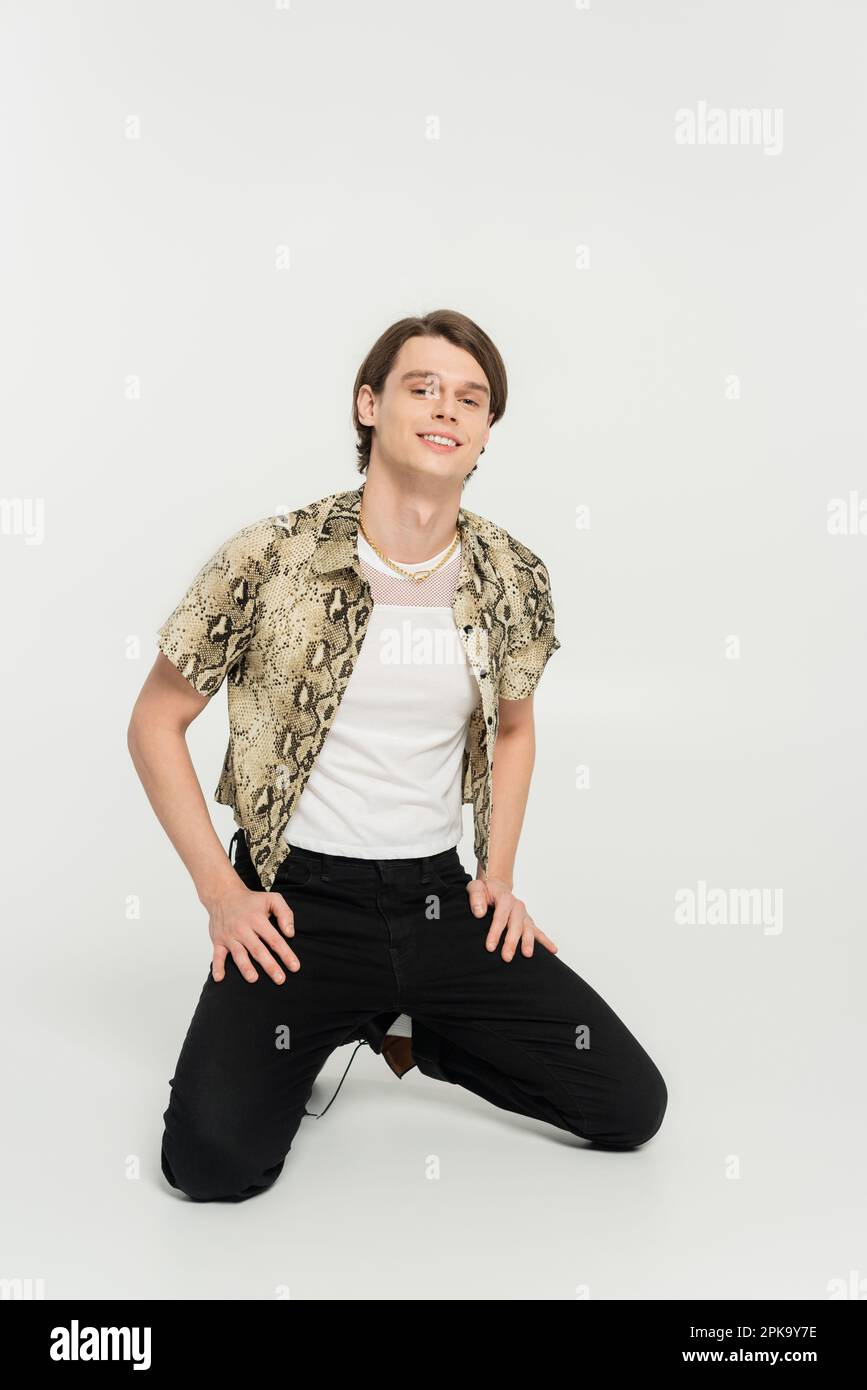 Grey snakeskin pants hi-res stock photography and images - Alamy