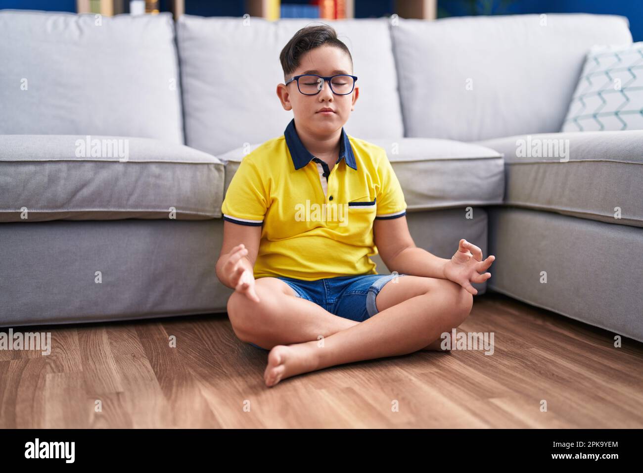 Boy home yoga hi-res stock photography and images - Alamy