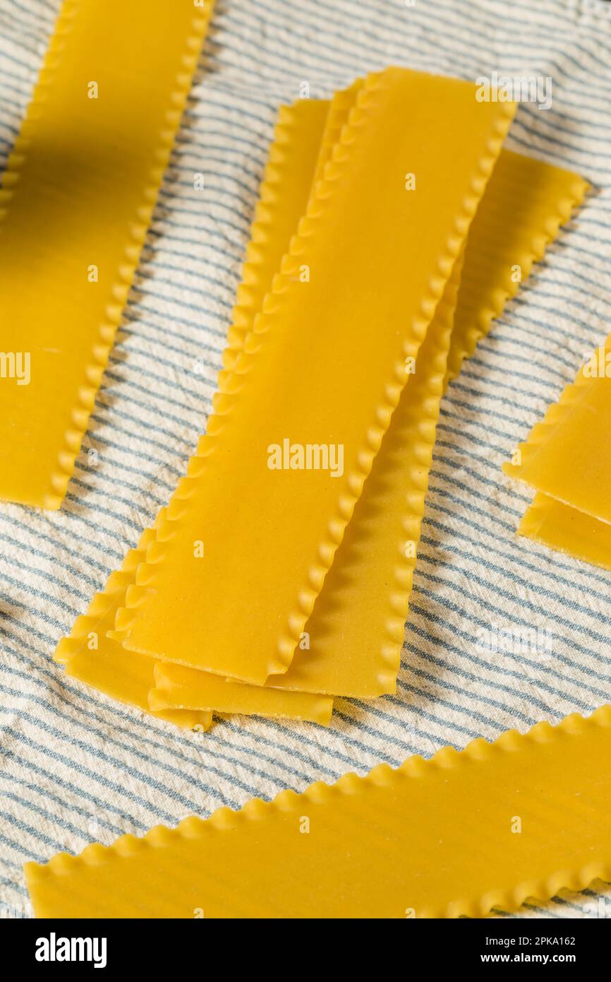 Raw Dry Organic Lasagna Noodles Ready to Cook Stock Photo Alamy