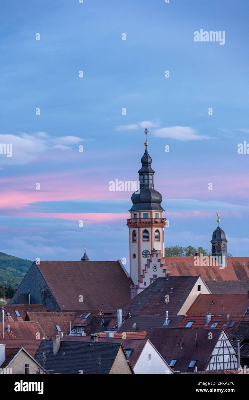 Germany, BadenWuerttemberg, Karlsruhe, Durlach, view to ev. city