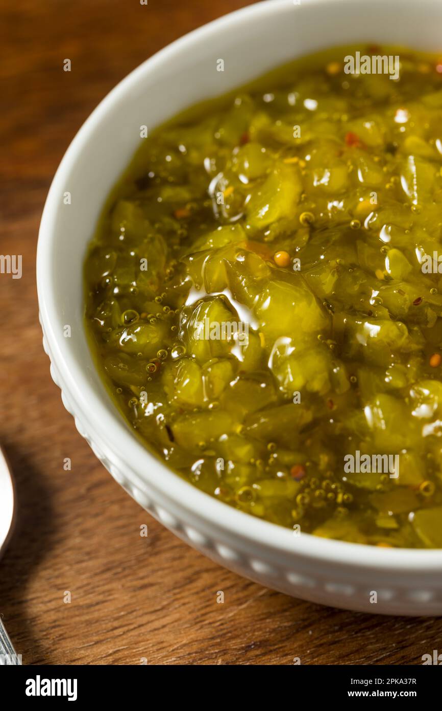 Homemade Sweet Pickle Relish Ready to Use Stock Photo Alamy