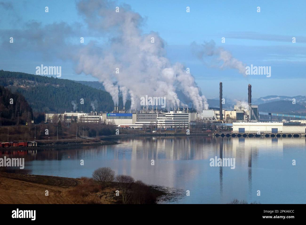 13.04.2022, Norway, Trondelag, Skogn - Biogas plant of Norske Skog. 00S220413D406CAROEX.JPG [MODEL RELEASE: NO, PROPERTY RELEASE: NO (c) caro images / Stock Photo