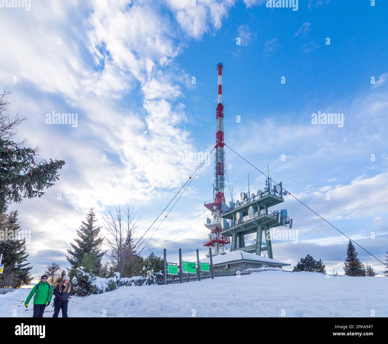 Sankt Radegund bei Graz, mountain Schöckl, transmitter in Region Graz, Styria, Austria Stock Photo