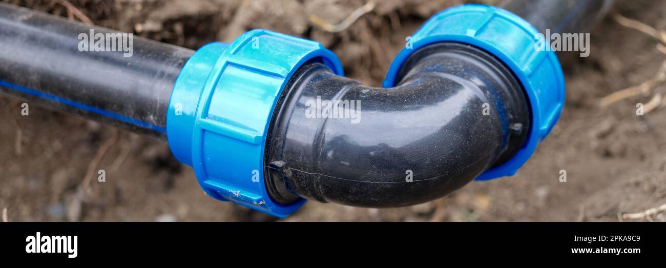 Plumbing water drainage installation, underground irrigation system