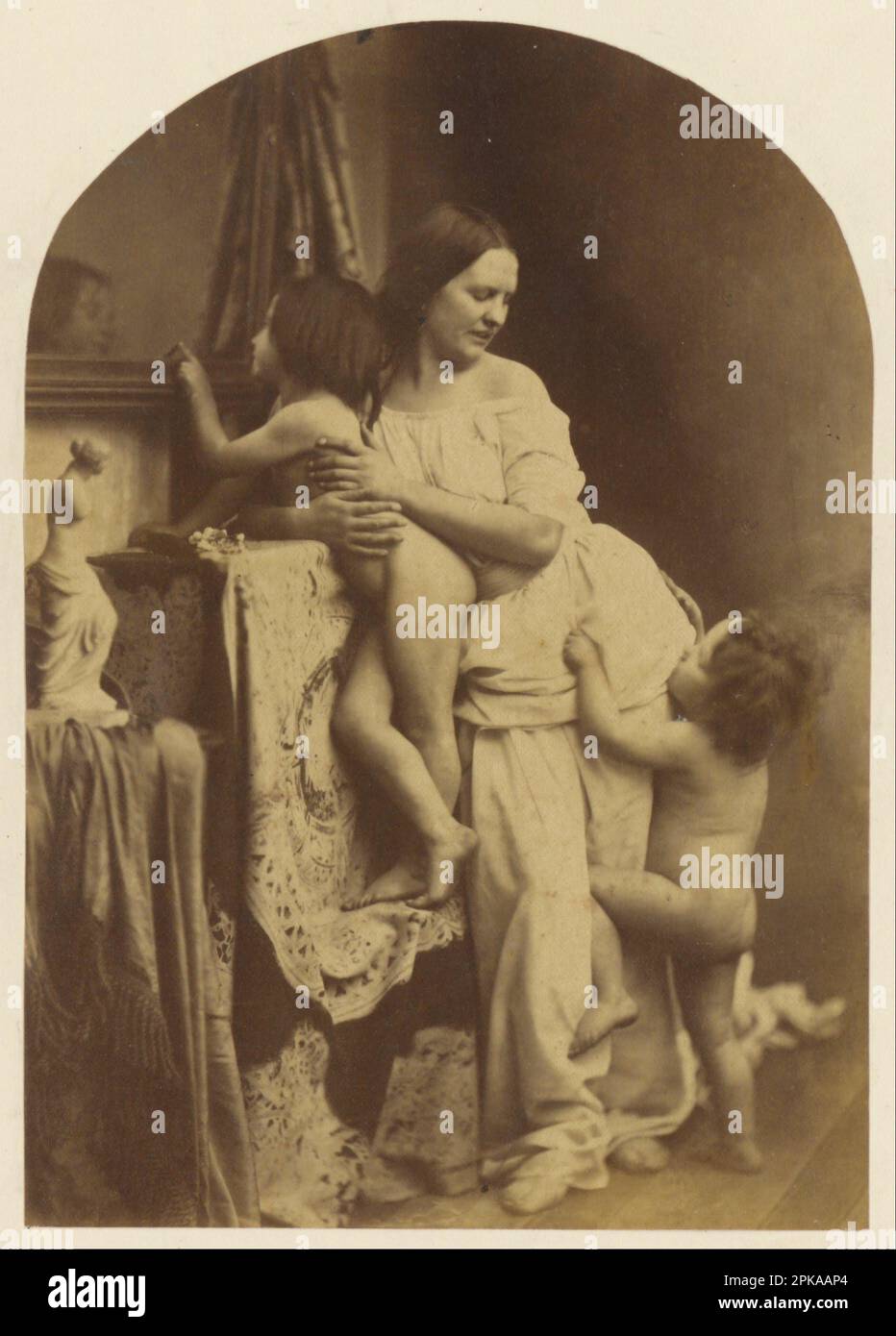 The Madonna and Child with St. John the Baptist] about 1860 by Oscar Gustave Rejlander Stock Photo