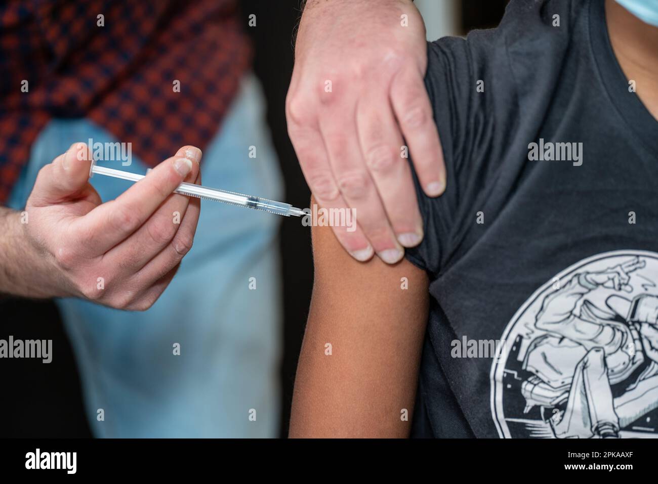 Vaccination Of 5 11 Year Olds Val De Marne Vaccination Center Stock