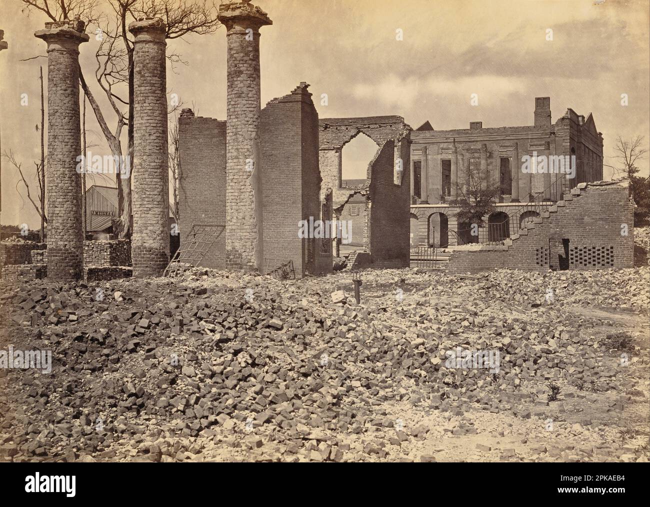 Ruins in Columbia, S.C. No. 2 negative 1864; print 1866 by George N. Barnard Stock Photo