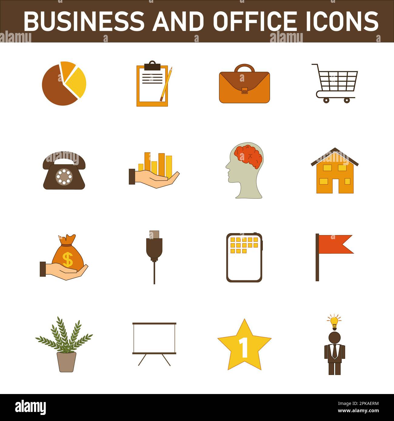 Collection of multi-colored flat icons on the topic: business and ...