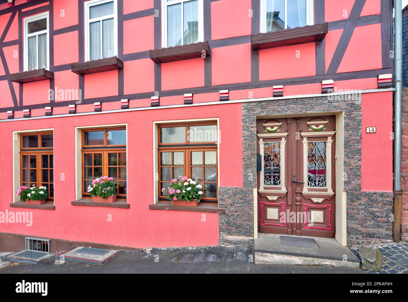 Front door, architecture, house facade, village view, summer, Dermbach, Rhön, Wartburgkreis