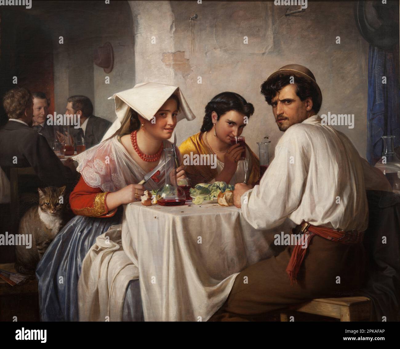 In a Roman Osteria 1866 by Carl Bloch Stock Photo - Alamy