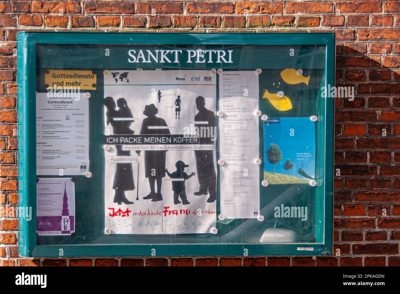Copenhagen, Denmark - September 13, 2010: Sankt Petri church green ...