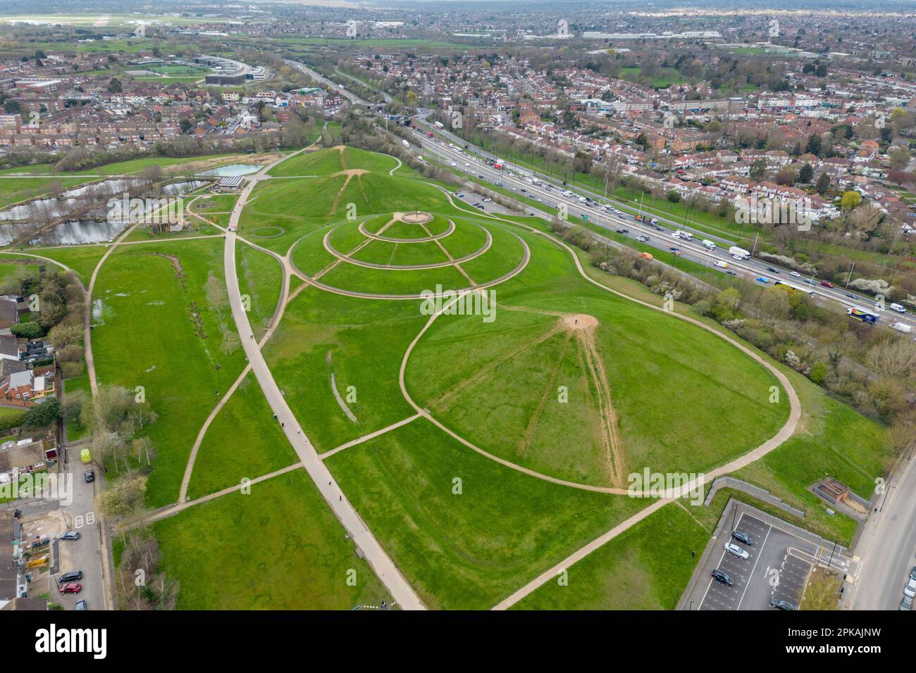 Aerial view of Northala Fields, Northolt, West London, UK Stock Photo ...