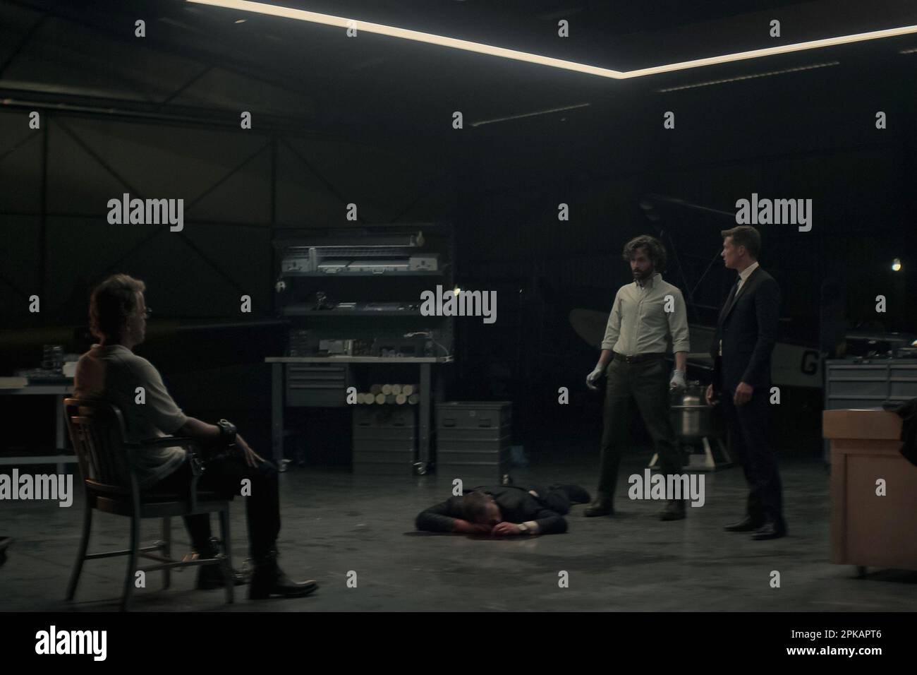 YOU, Greg Kinnear (sitting), standing from left Penn Badgley, Ed