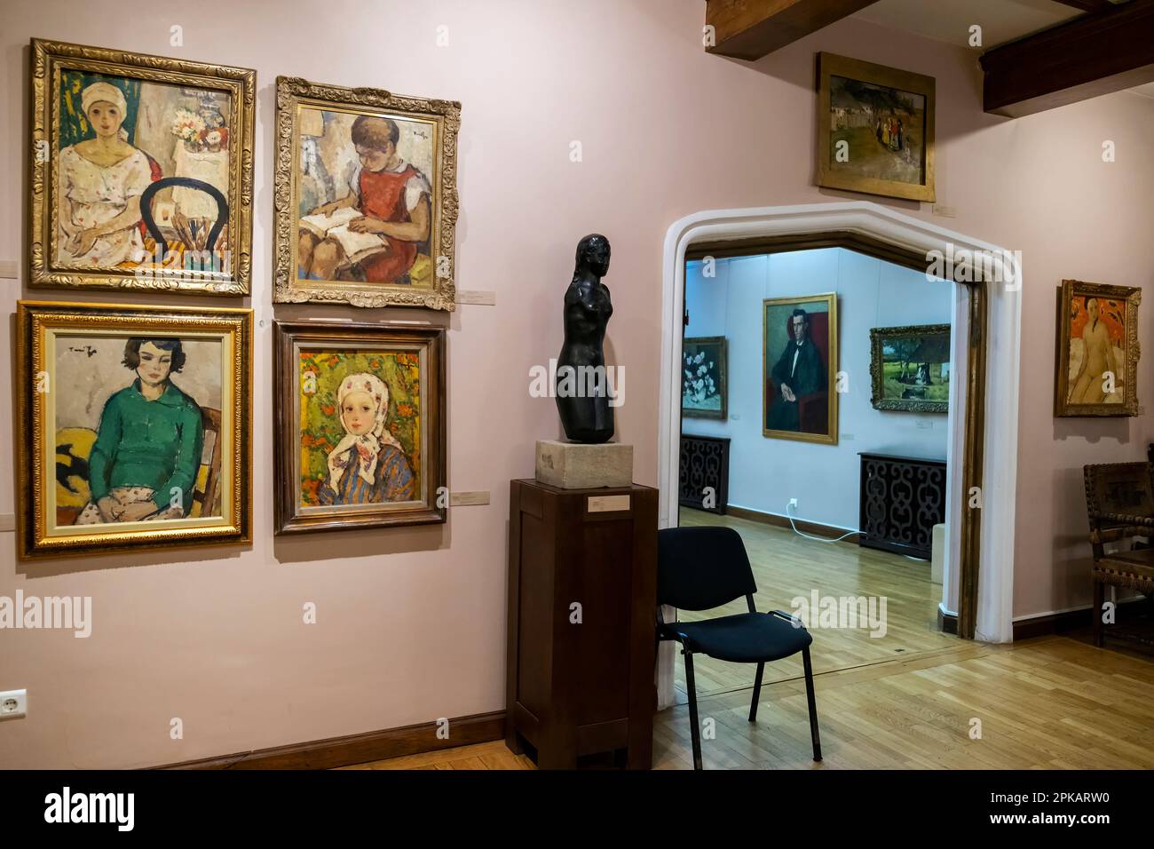 Bucharest, Romania- April 2, 2023. Interior of the Zambaccian Museum in Bucharest, a branch of The National Museum of Art of Romania. Stock Photo