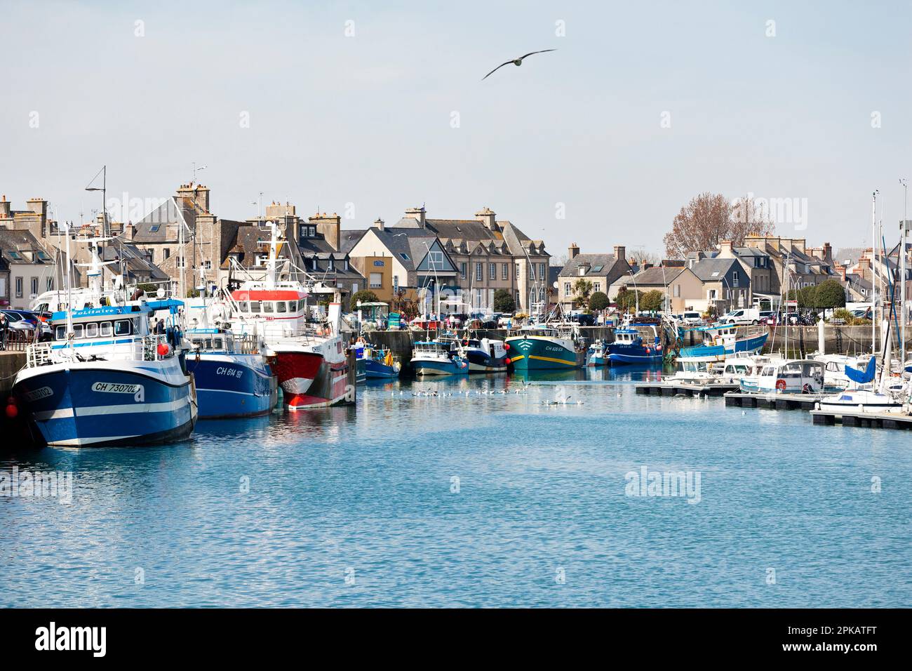 View of the small port of Saint Vaast la Hougue Normandy Stock Photo ...