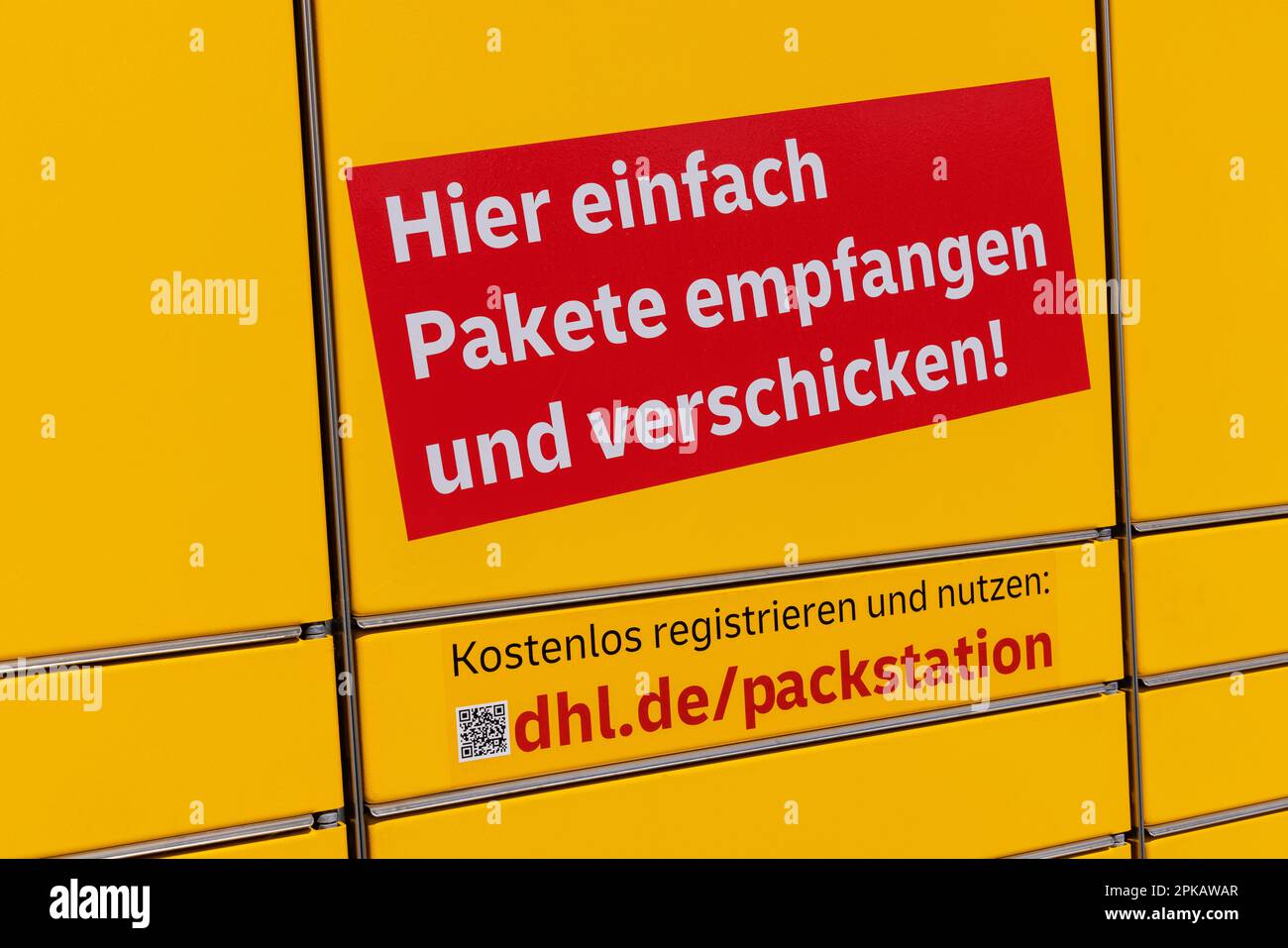 DHL Packstation 177, at a JET gas station, detail, labeling, lettering