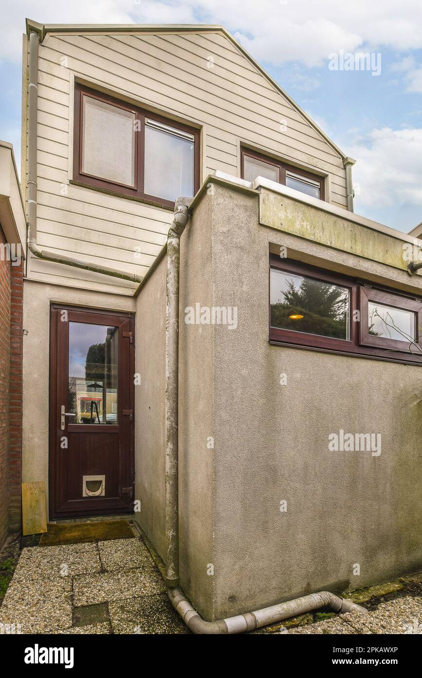 a house that is in need of some work to make it look like an old building with no windows or