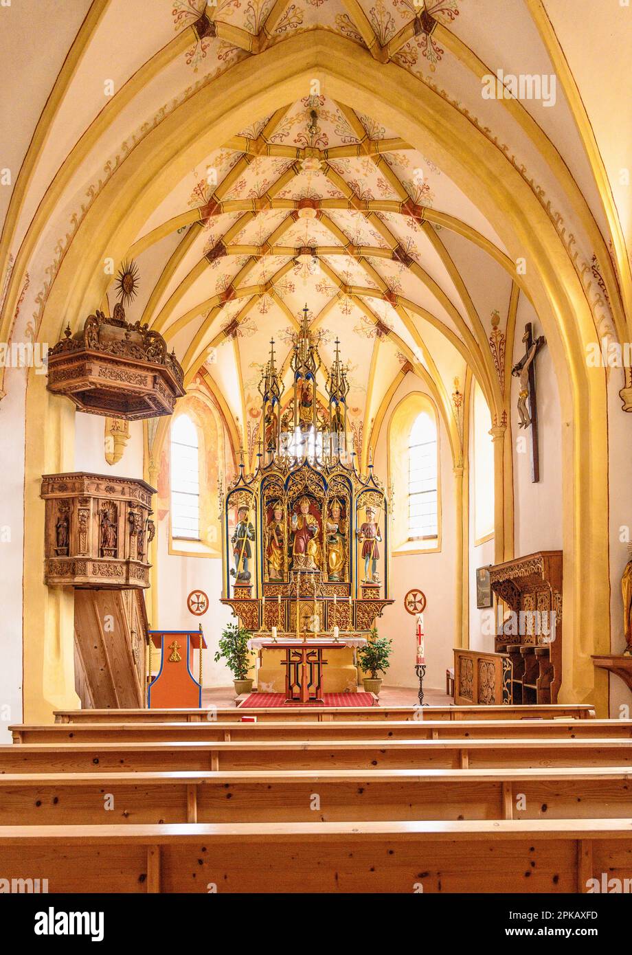 Austria, Tyrol, Lower Inn Valley, Ebbs, Church of St. Nicholas, interior view Stock Photo