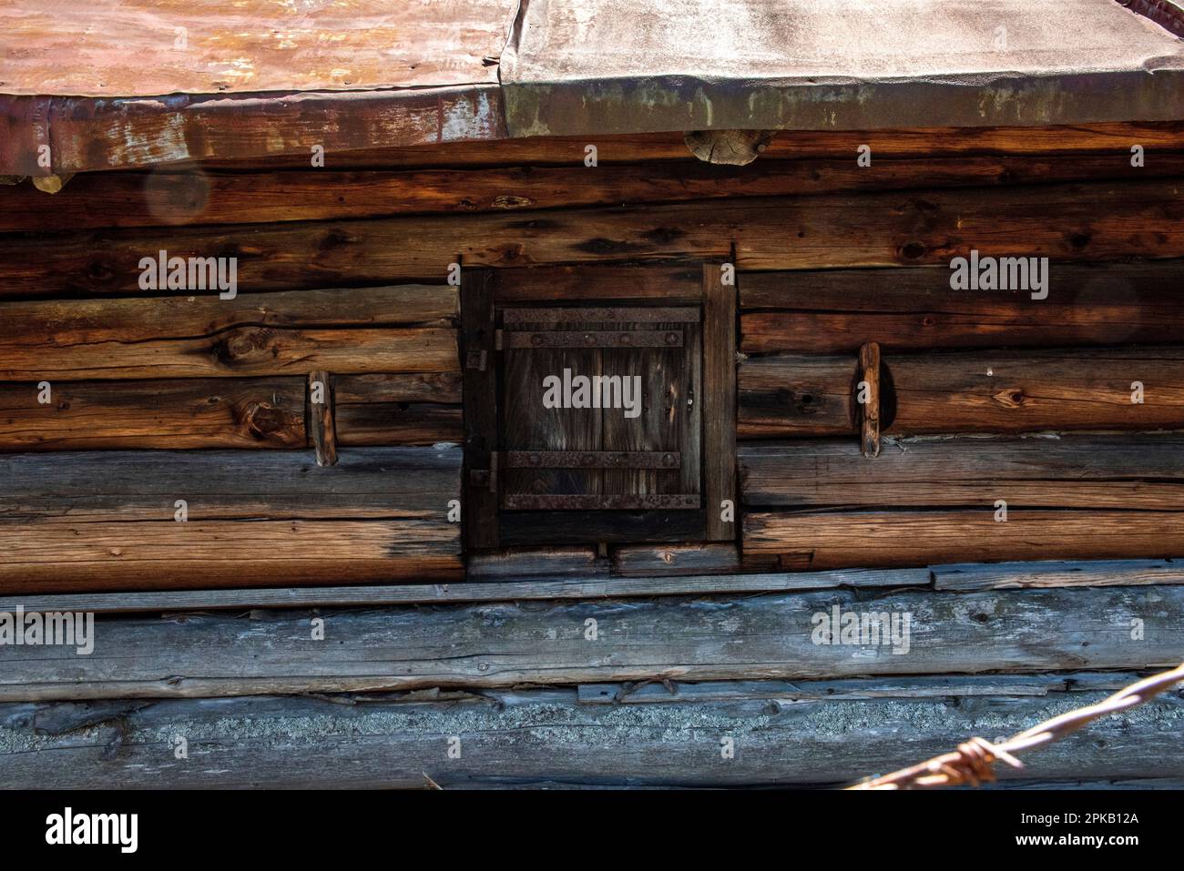 Ab abandoned old hut on an alp in the Bavarian mountains, Germany Stock ...