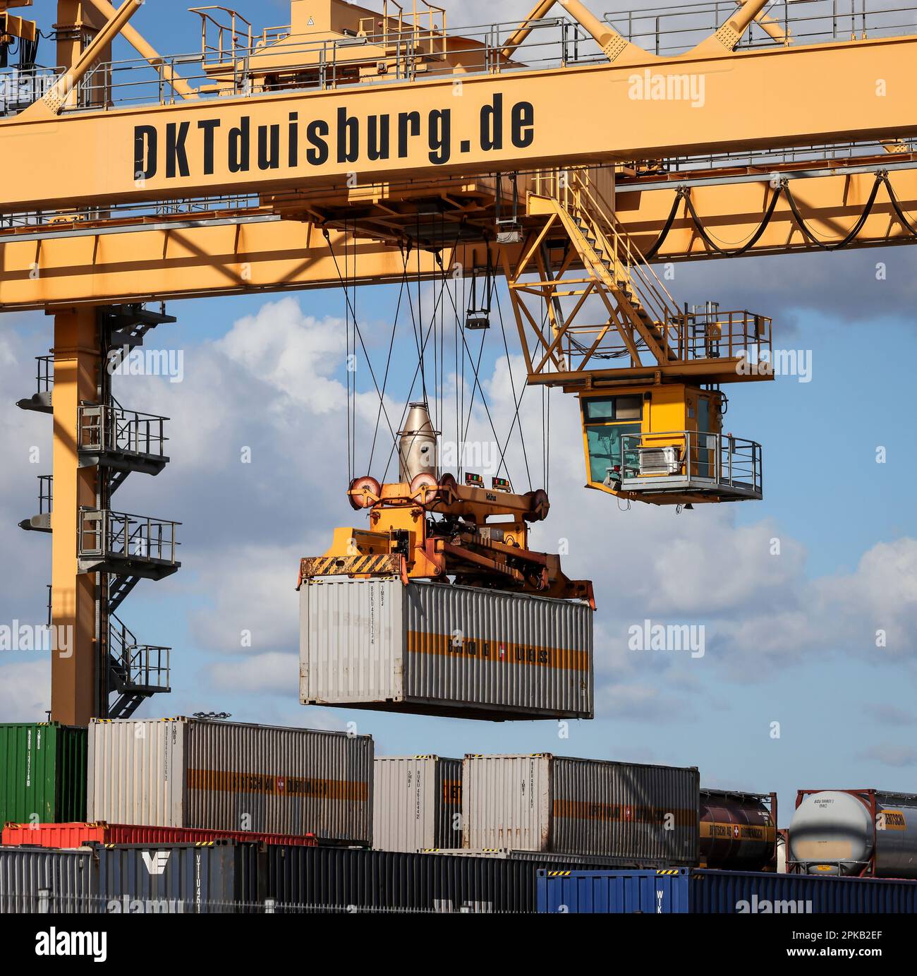 Duisburg, North Rhine-Westphalia, Germany - Containers at the Port of ...