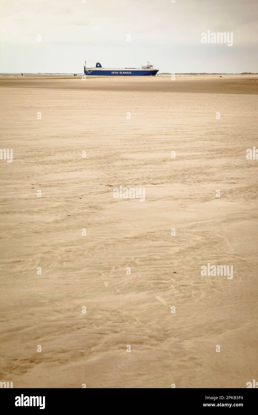 ship, Fanö, island, landscape, summer, Wadden Sea, Denmark Stock Photo ...