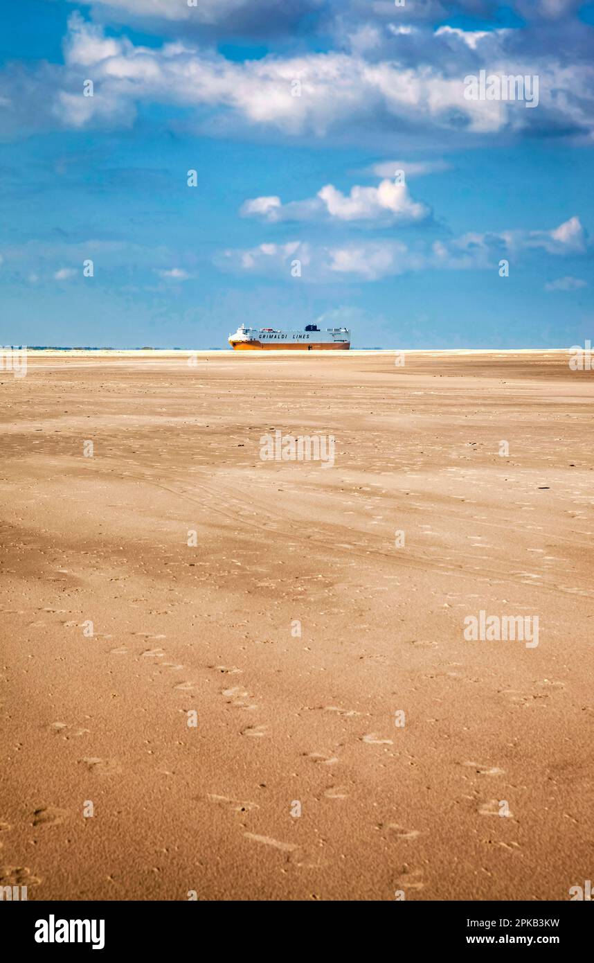 ship, Fanö, island, landscape, summer, Wadden Sea, Denmark Stock Photo ...