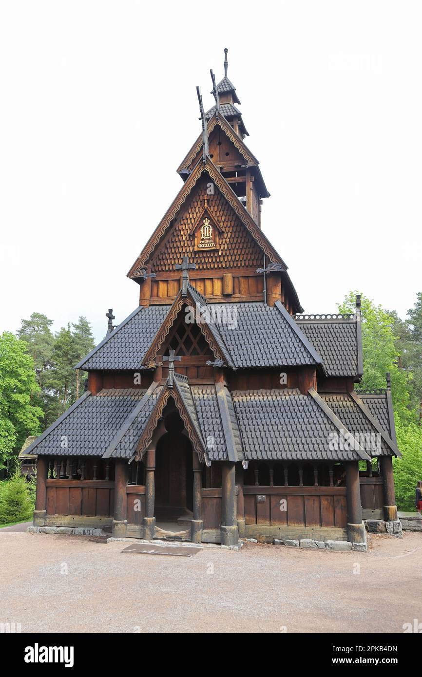 Oslo, Norway, Folkemuseum, Gol Stave Church, Stock Photo